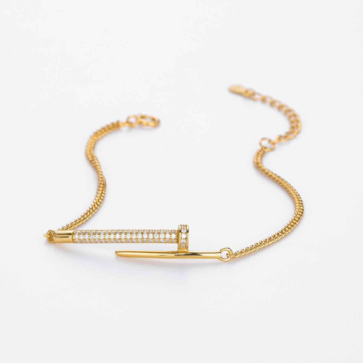 S925 Sterling Silver Studded Bracelet with Zirconia