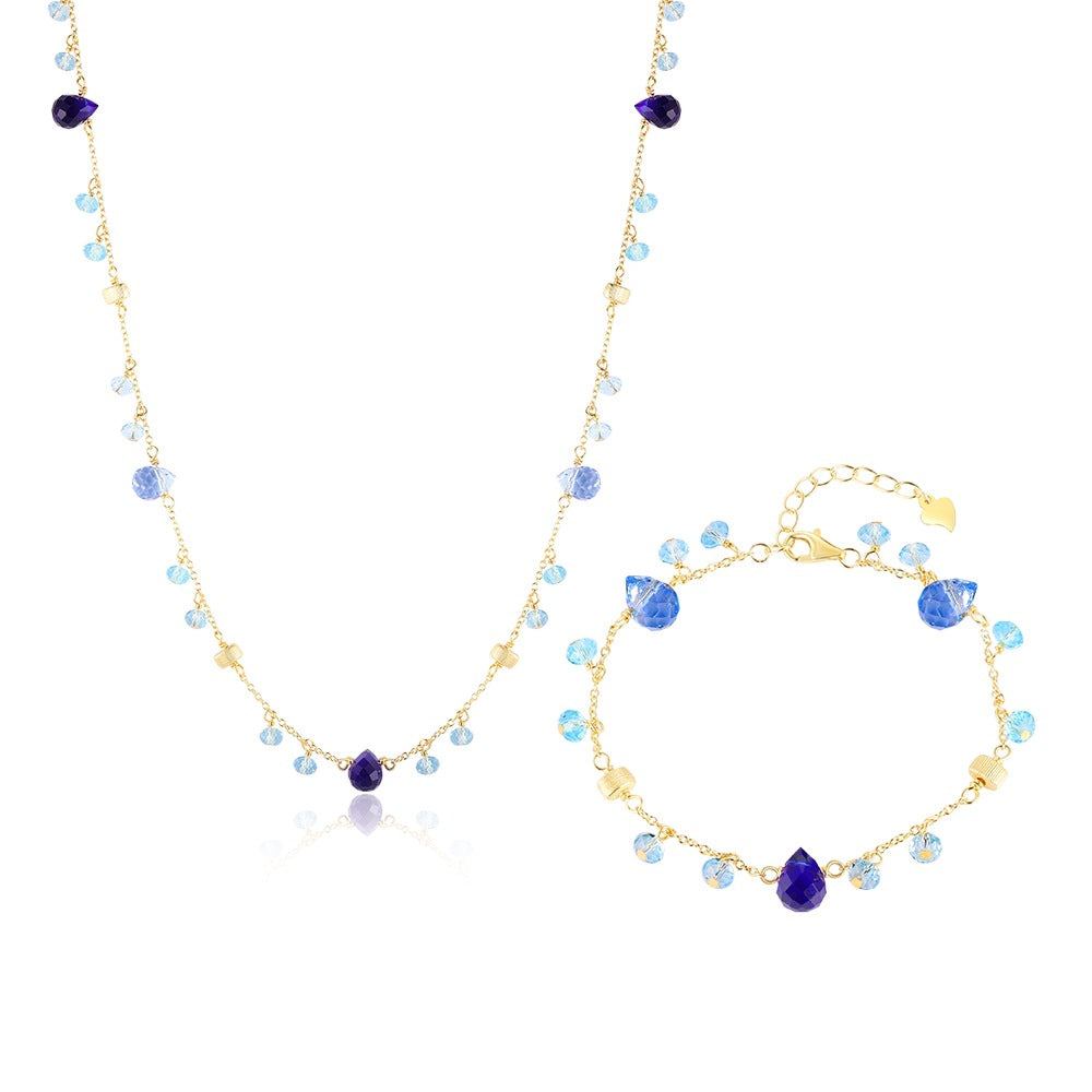 S925 Sterling Silver Crystal Necklace and Bracelet