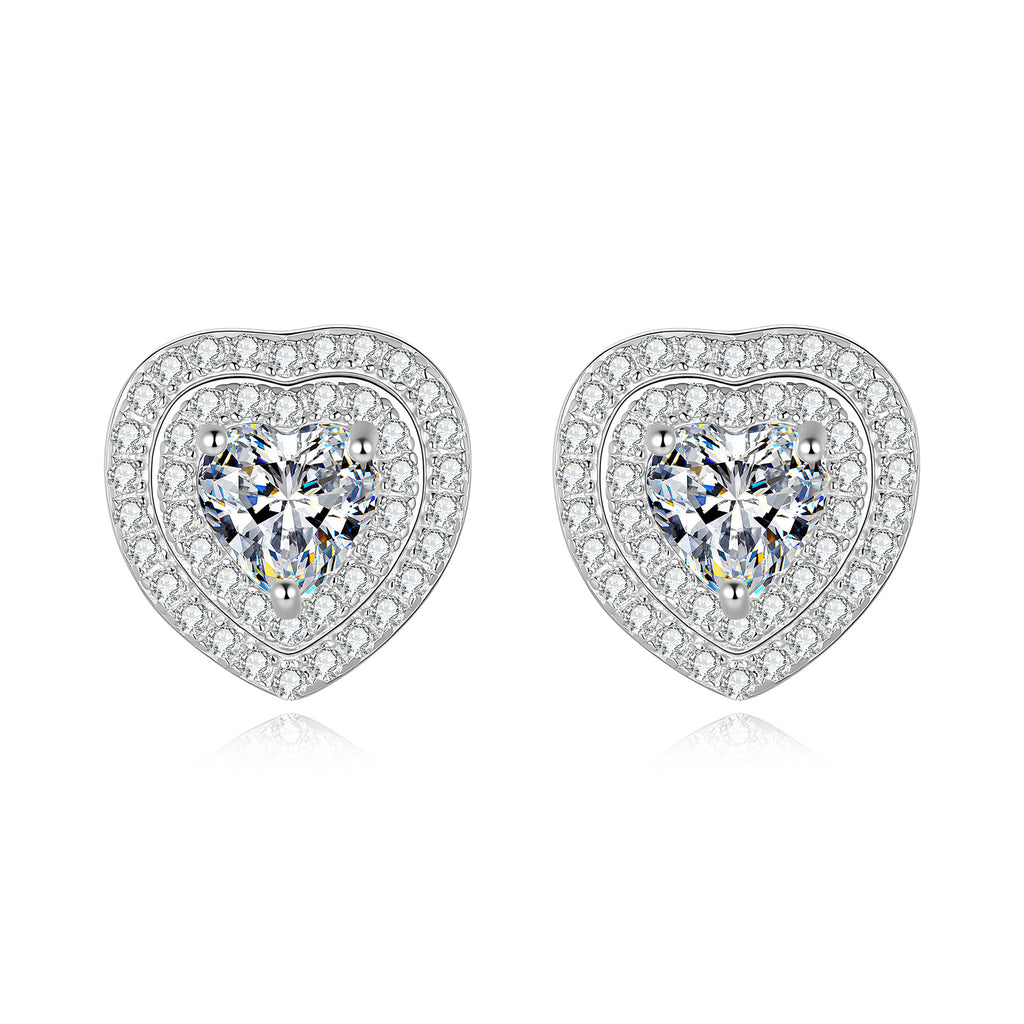 S925 Sterling Silver Moissanite Stud Earrings
