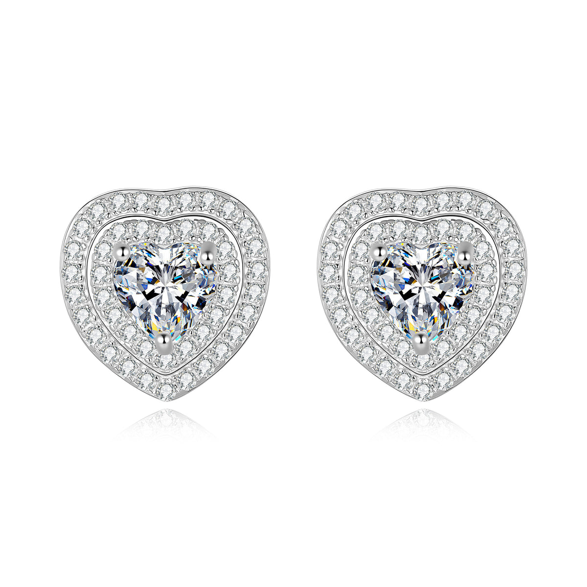 S925 Sterling Silver Moissanite Stud Earrings