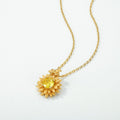 S925 Sterling Silver Gold-Plated Sunflower Necklace