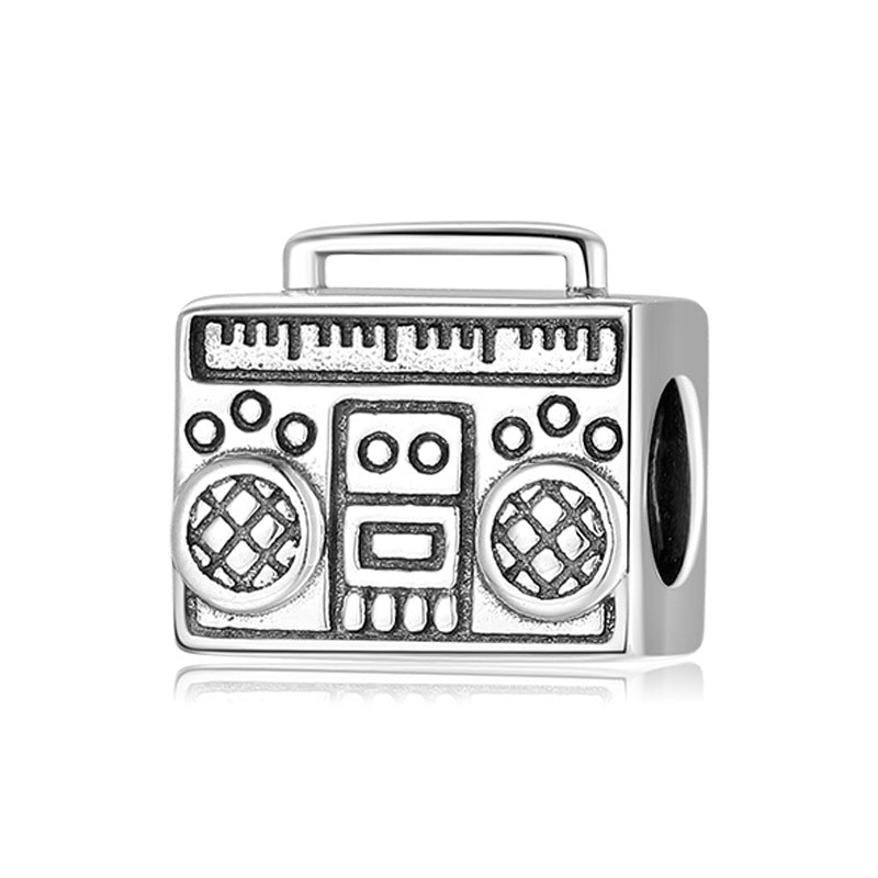 S925 Sterling Silver Vintage Radio Shape Pendant