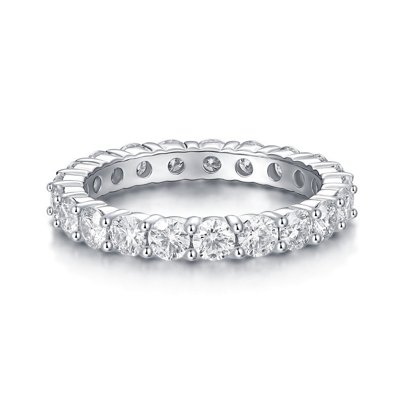 S925 Silver "Shimmering Glimpse" Ring with Lavish Moissanite Setting