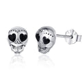 S925 Sterling Silver Halloween Skull Stud Earrings