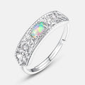 S925 Sterling Silver Gold-Plated Synthetic Opal Ring