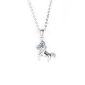 S925 Sterling Silver Moissanite Horse Pendant Necklace