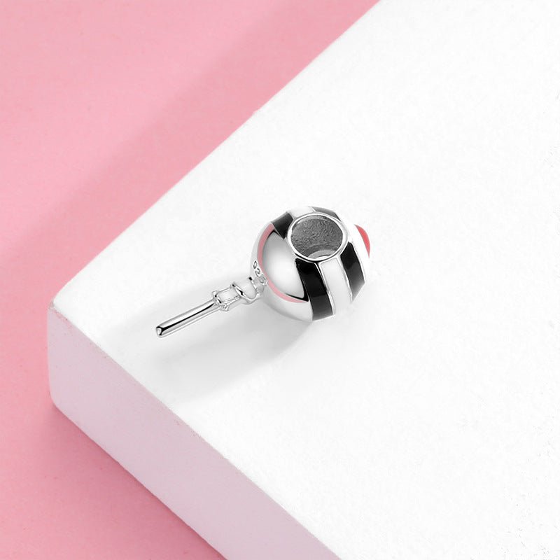 S925 Sterling Silver Lollipop Bead Pendant