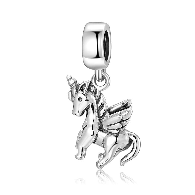 S925 Sterling Silver Pegasus Unicorn Pendant