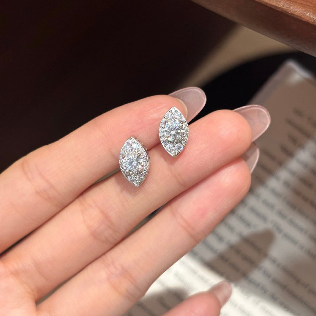 S925 Sterling Silver Evil Eye Moissanite Stud Earrings