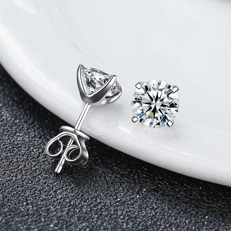 Classic Four-Prong Moissanite Stud Earrings