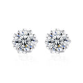 Star of David Snowflake Earrings — Moissanite & 925 Sterling Silver Christmas Studs