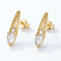 S925 Sterling Silver Gold-Plated Jewelry Earrings with Natural Labradorite