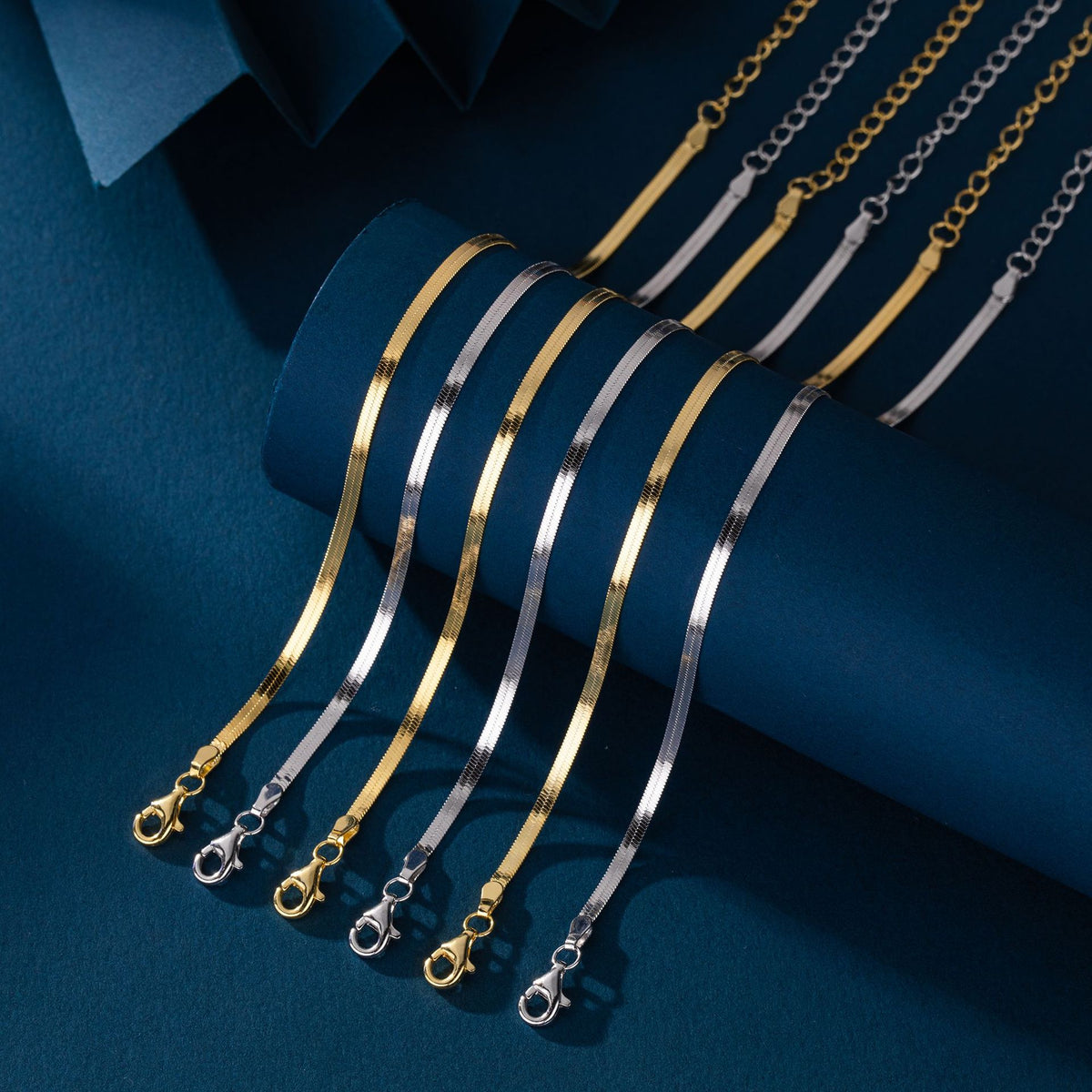 S925 Sterling Silver Flat Snake Chain Bracelet