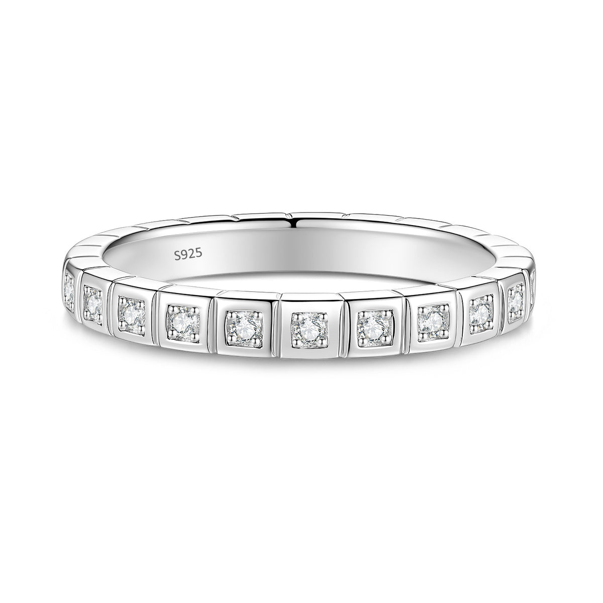 S925 Silver Square Moissanite Ring