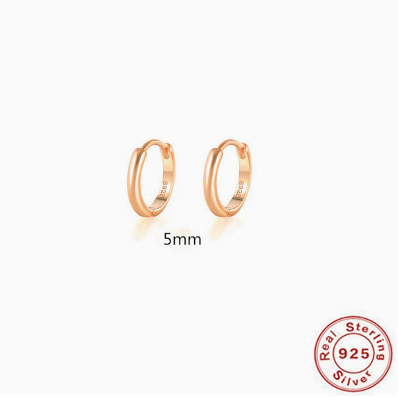 S925 Sterling Silver Geometric Hoop Earrings