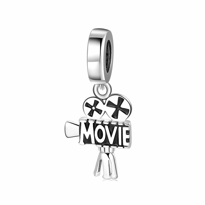 S925 Sterling Silver Movie Camera Shape Pendant