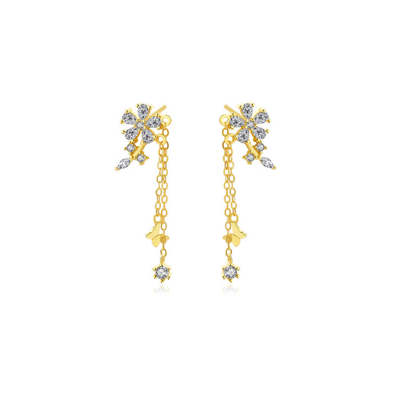925 Sterling Silver and Zircon Drop Earrings