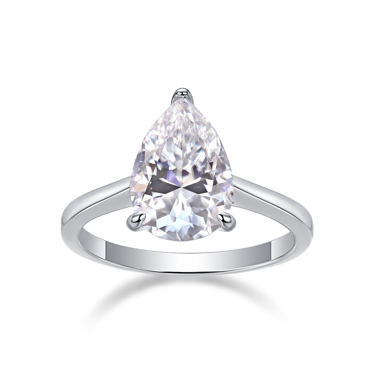 S925 Silver Ring with Fancy-Cut Moissanite