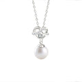S925 Sterling Silver Moissanite Loving Heart Pearl Pendant Necklace