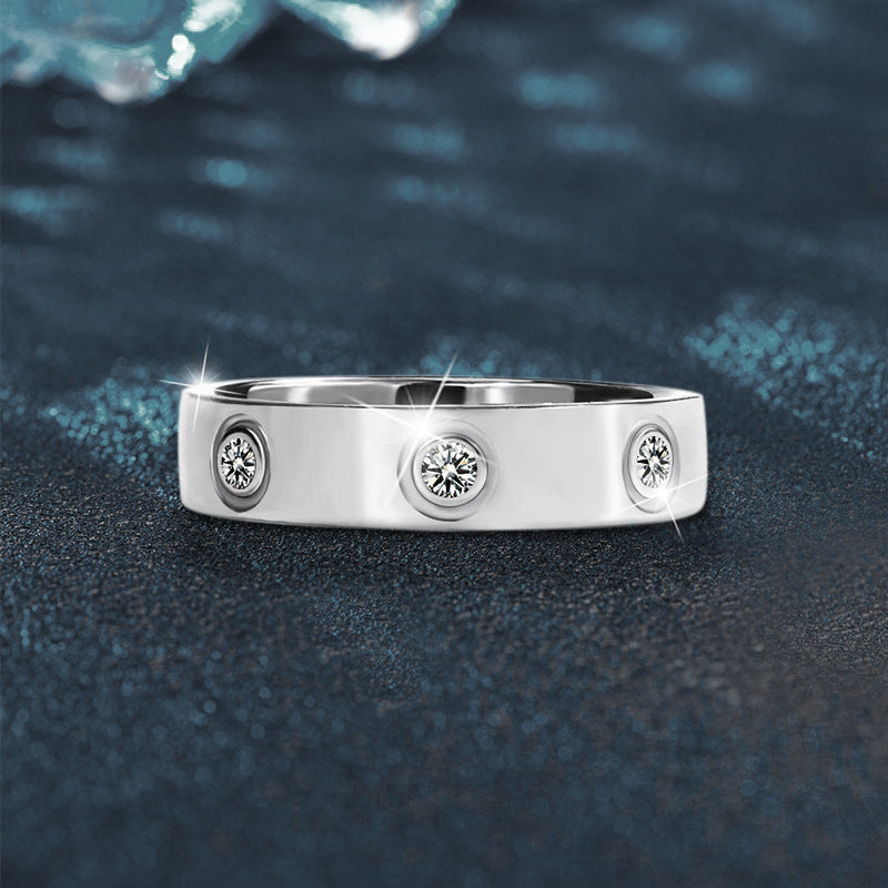 S925 Sterling Silver Minimalist Moissanite Ring