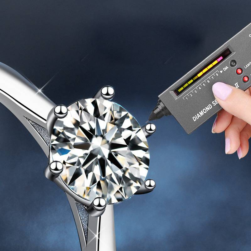 S925 Sterling Silver Six-Prong Moissanite Ring