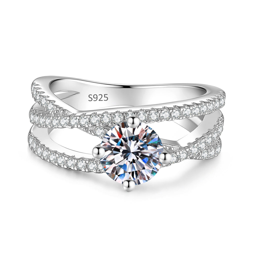 S925 Silver Moissanite Ring