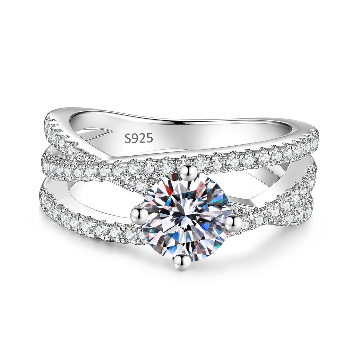 S925 Silver Moissanite Ring