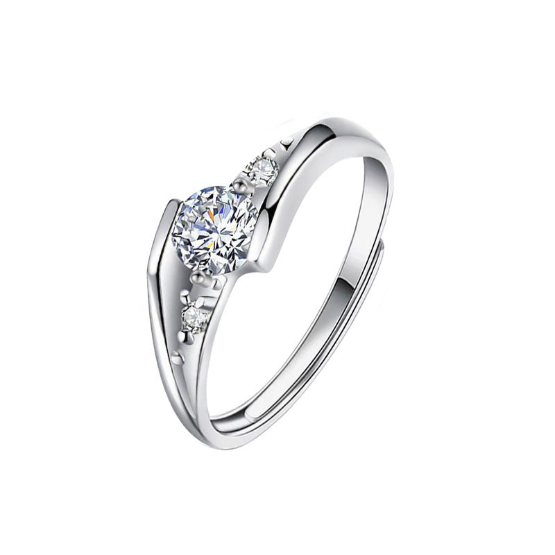 S925 Sterling Silver Moissanite Couple Rings