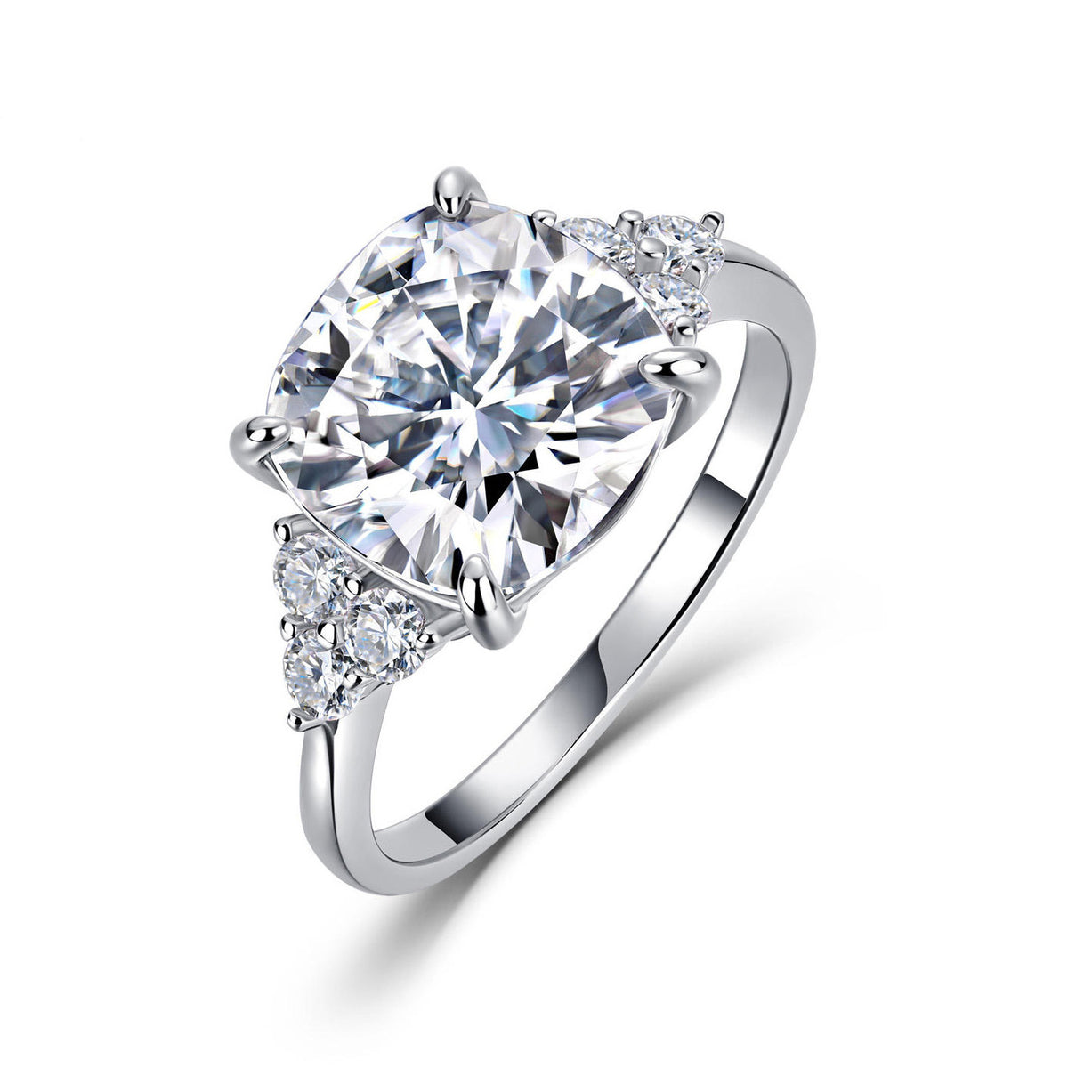 Square Moissanite S925 Sterling Silver Ring Engagement Ring