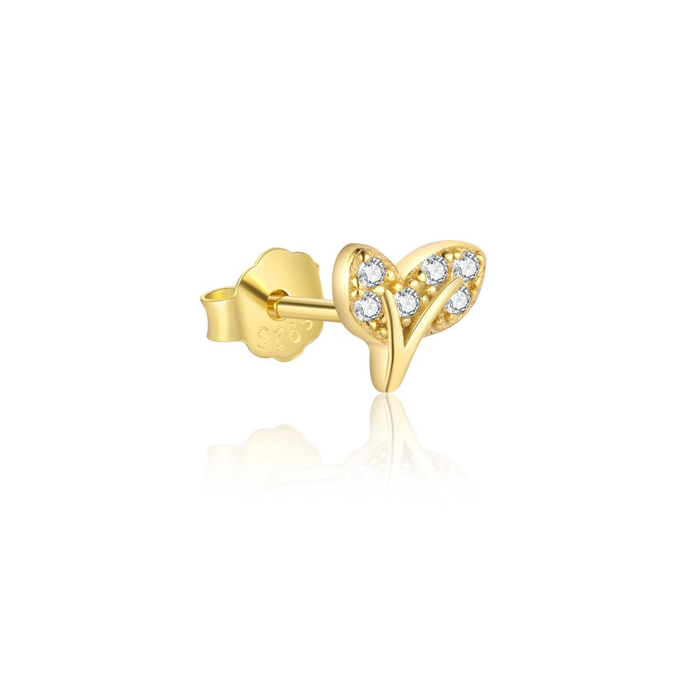 S925 sterling silver stud earrings with cubic zirconia