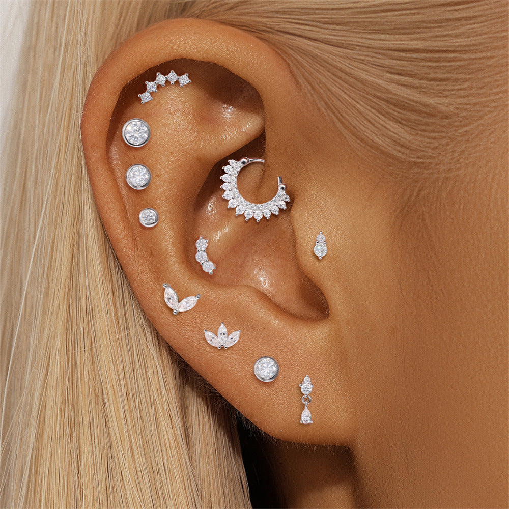 S925 Sterling Silver Moissanite Classic Bezel-Set Round Screw-Back Earrings(Single unit)