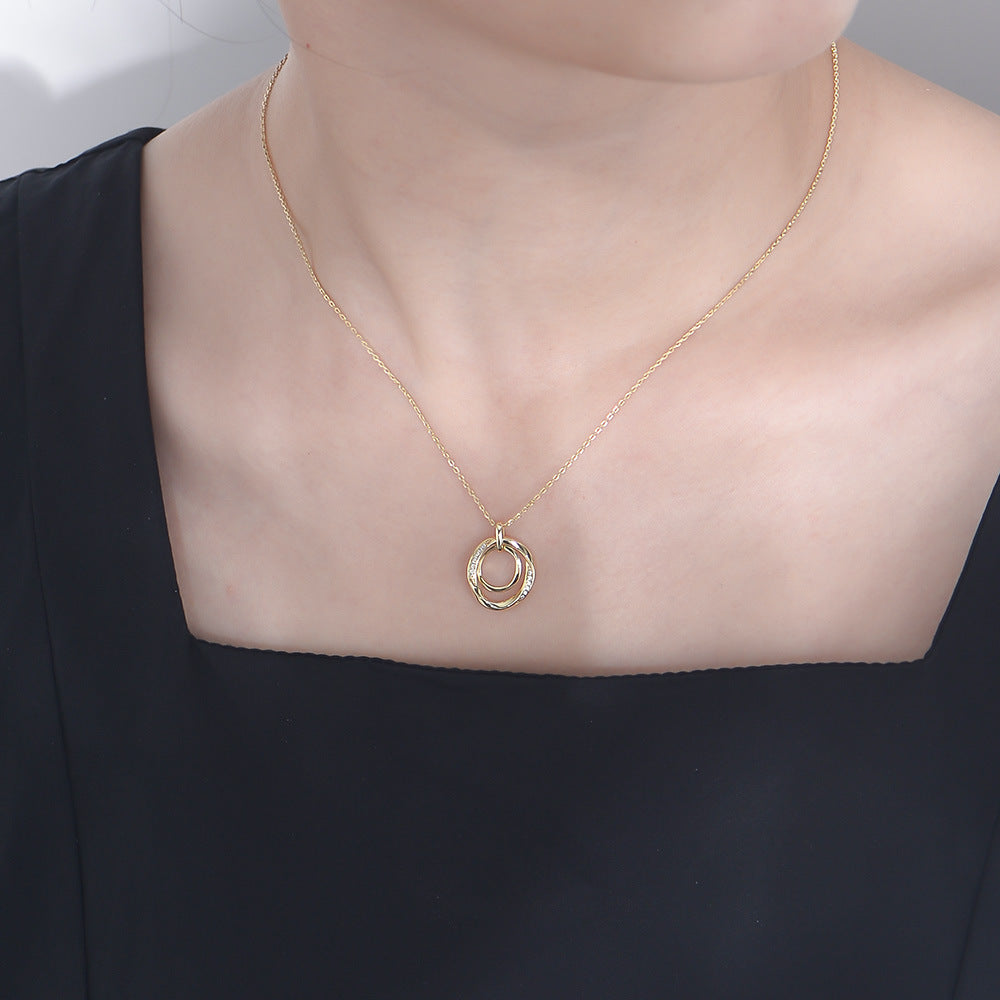 S925 Sterling Silver Zircon Diamond-Studded Necklace