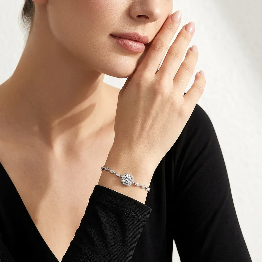 New Moissanite S925 Sterling Silver Bracelet