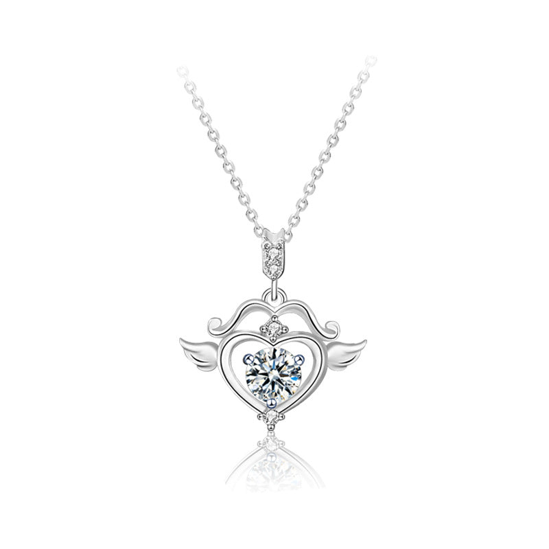 S925 Sterling Silver Moissanite the Arrow of Love Necklace
