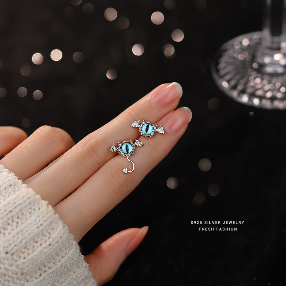 S925 Sterling Silver Halloween Little Devil Wing Earrings