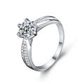 S925 Sterling Silver Moissanite Vintage Six Prong Princess Ring