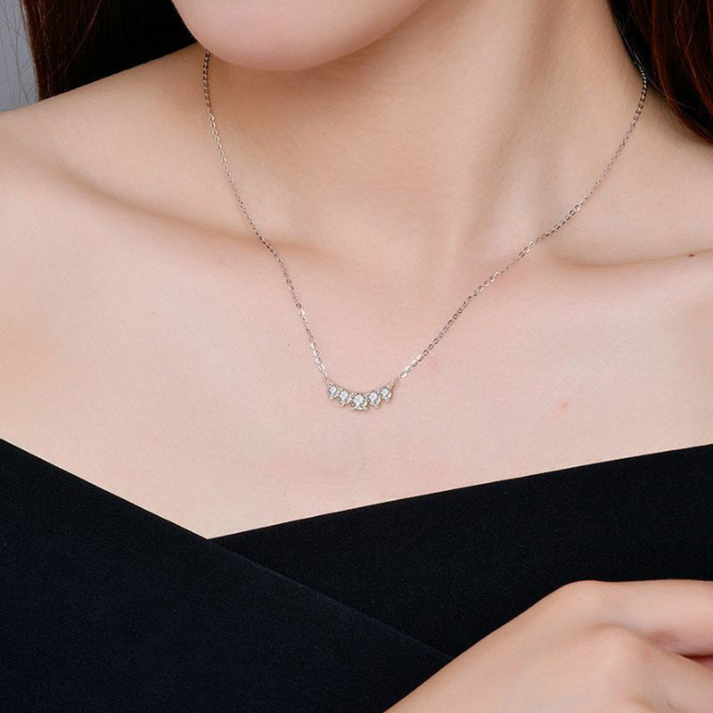 S925 Sterling Silver Smile Moissanite Necklace