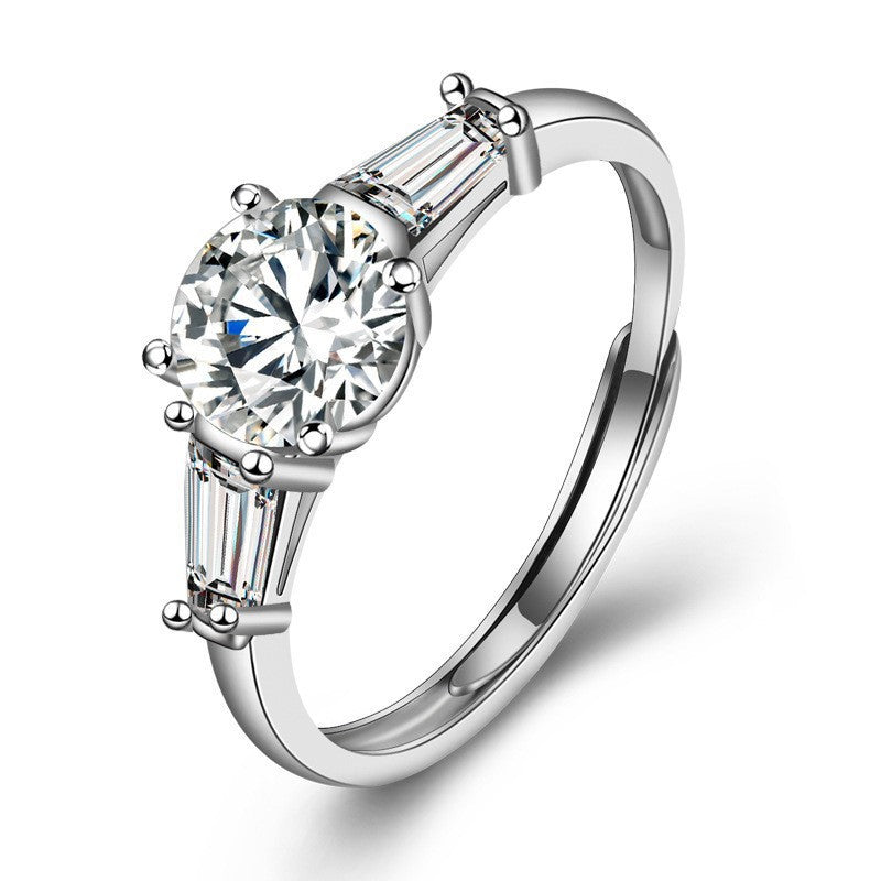 S925 Sterling Silver Classic Moissanite Ring