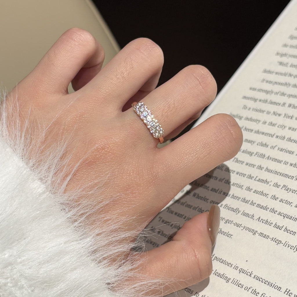 S925 Sterling Silver Rose Gold Moissanite Ring