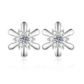 S925 Sterling Silver Metal Petal Moissanite Stud Earrings