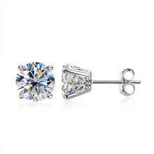 925 Sterling Silver Classic Four-Prong Earrings with Moissanite