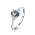 S925 Sterling Silver Gold-Plated Egg-Shaped Alexandrite Ring