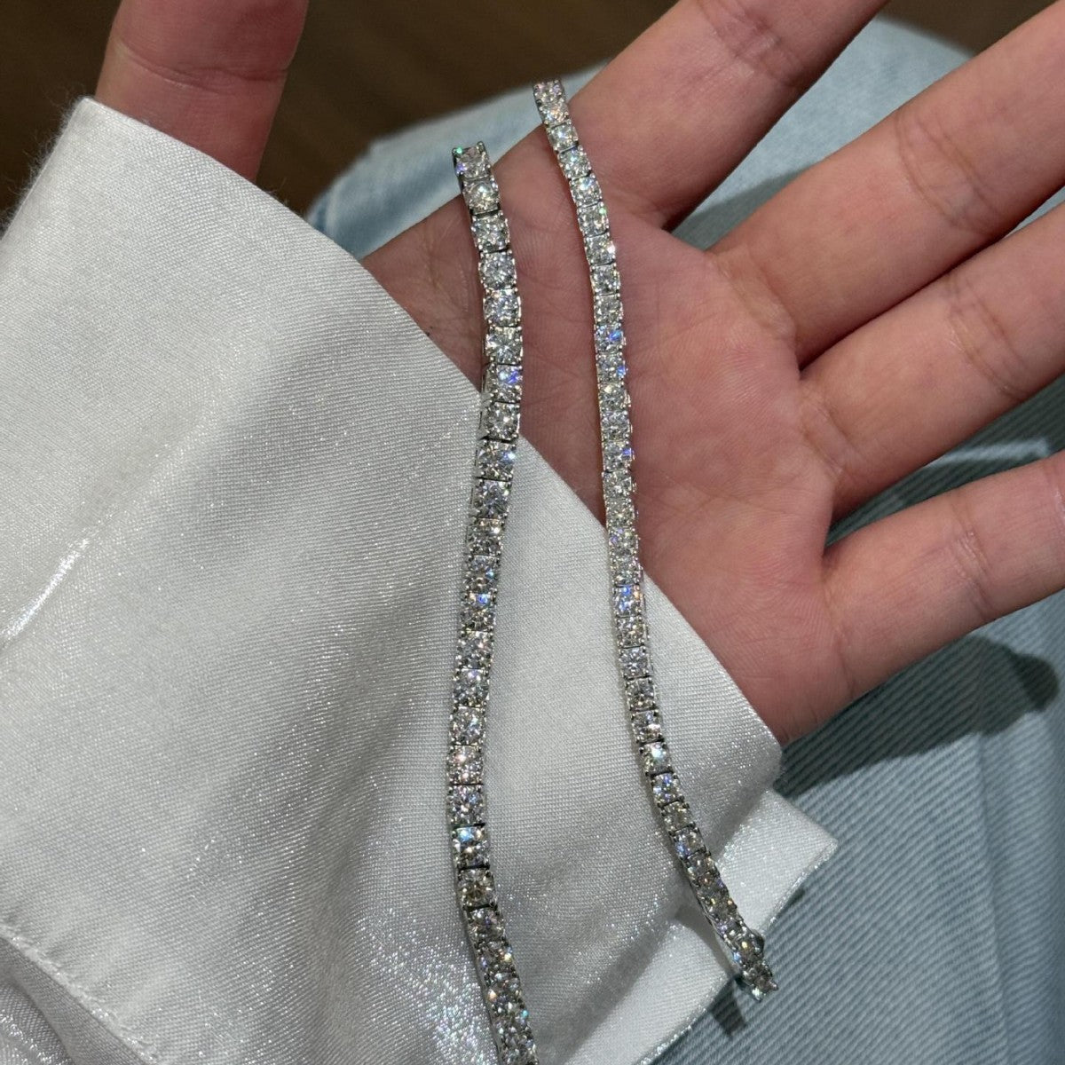 S925 Sterling Silver Moissanite Tennis Bracelet
