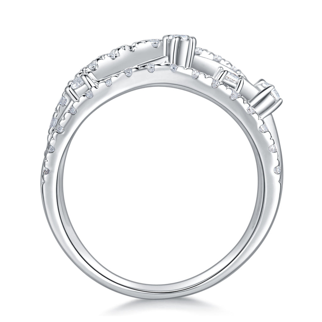 S925 Silver Oversized Moissanite Ring