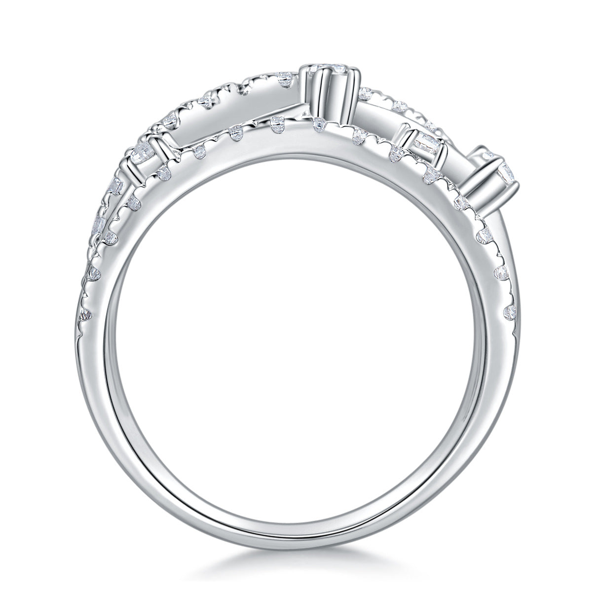 S925 Silver Oversized Moissanite Ring