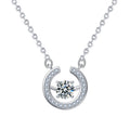 S925 Sterling Silver Moissanite Simple Ring Pendant  Necklace