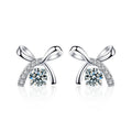 S925 Sterling Silver Moissanite Bow Earrings