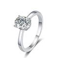 925 Sterling Silver Egg Shaped Moissanite Ring