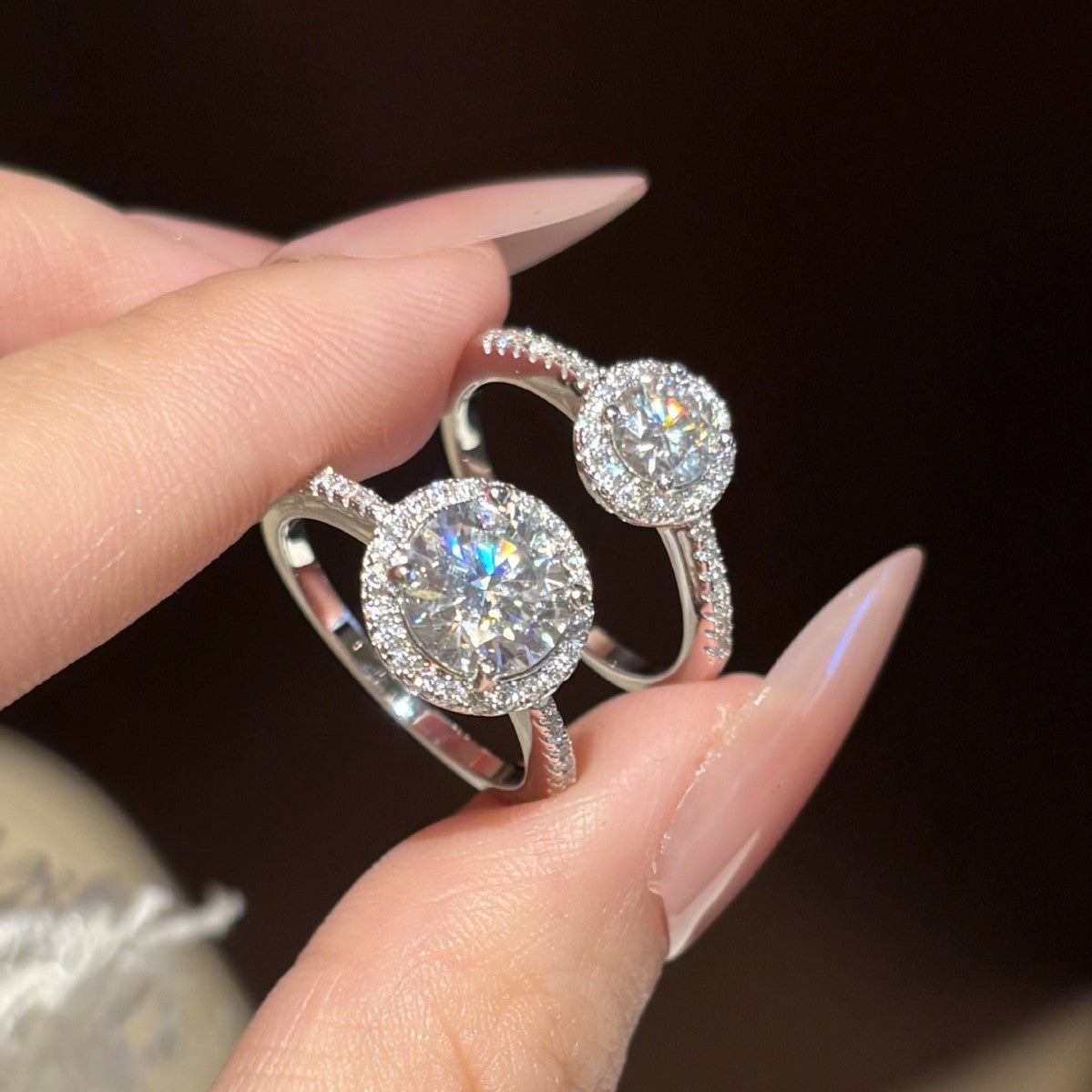 S925 Sterling Silver Bezel-Set Moissanite Ring