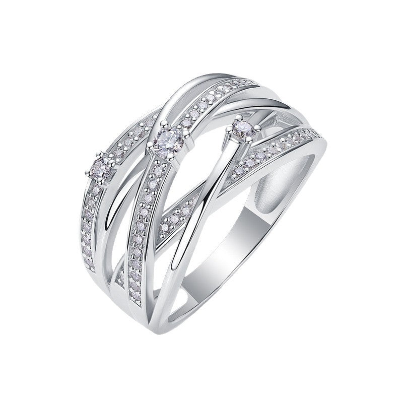 S925 Silver Moissanite Solid Band Ring